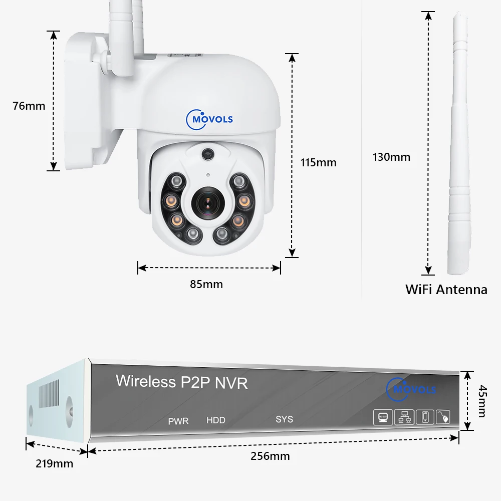 Movols H.265 3MP/5MP Wireless CCTV Security 5