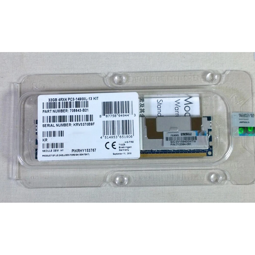 1 PCS For HP 708643-B21 712384-081 715275-001 32GB DDR3 1866 PC3-14900L ECC REG LRDIMM Server Memory High Quality Fast Ship 5 1 PCS For HP 708643-B21 712384-081 715275-001 32GB DDR3 1866 PC3-14900L ECC REG LRDIMM Server Memory High Quality Fast Ship - Image 3