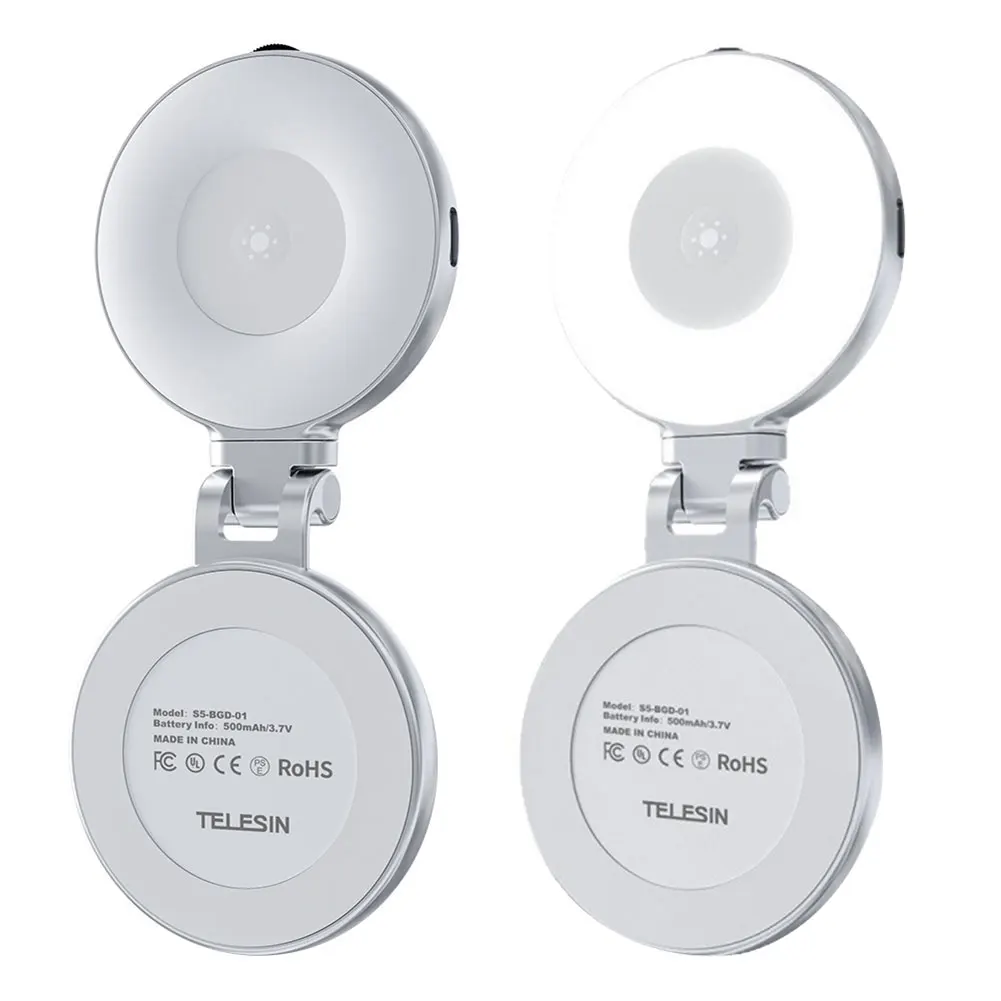 3-in-1 휴대폰 라이트 (거울 포함) 휴대용 휴대폰 링 라이트 여행용 LED 셀카/사진/화상회의 조명