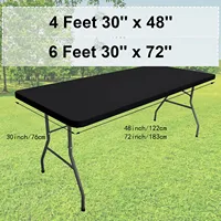 Stretch Tablecloth Cover Washable Polyester Elastic Tablecloth Fits Table Protector Picnic Outdoor Party Wedding Table cloth 2