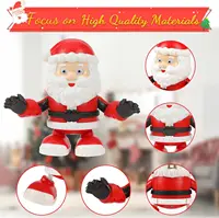 Cartoon Electric Santa Claus Toy Decor Christmas Singing Dancing With LED Light   AA Battery Operated Funny Gift For Kids 2