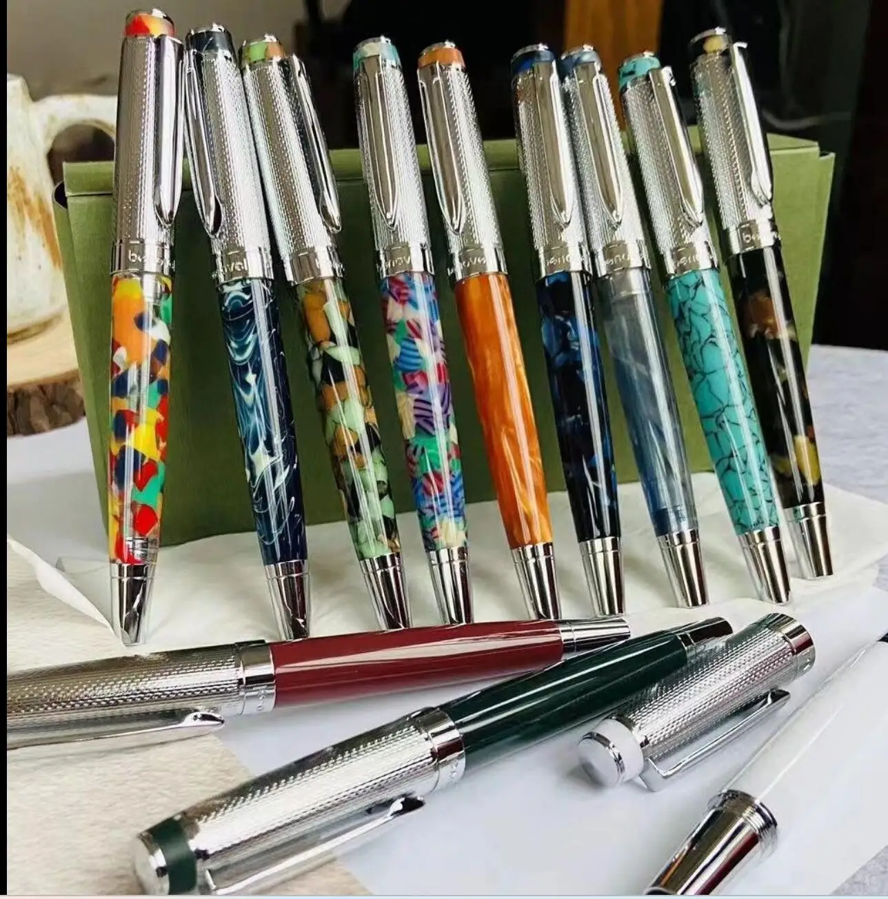 Candy Color Fountain Pen Cellulite Acrylic Resin Pen High Value Calligraphy Pen