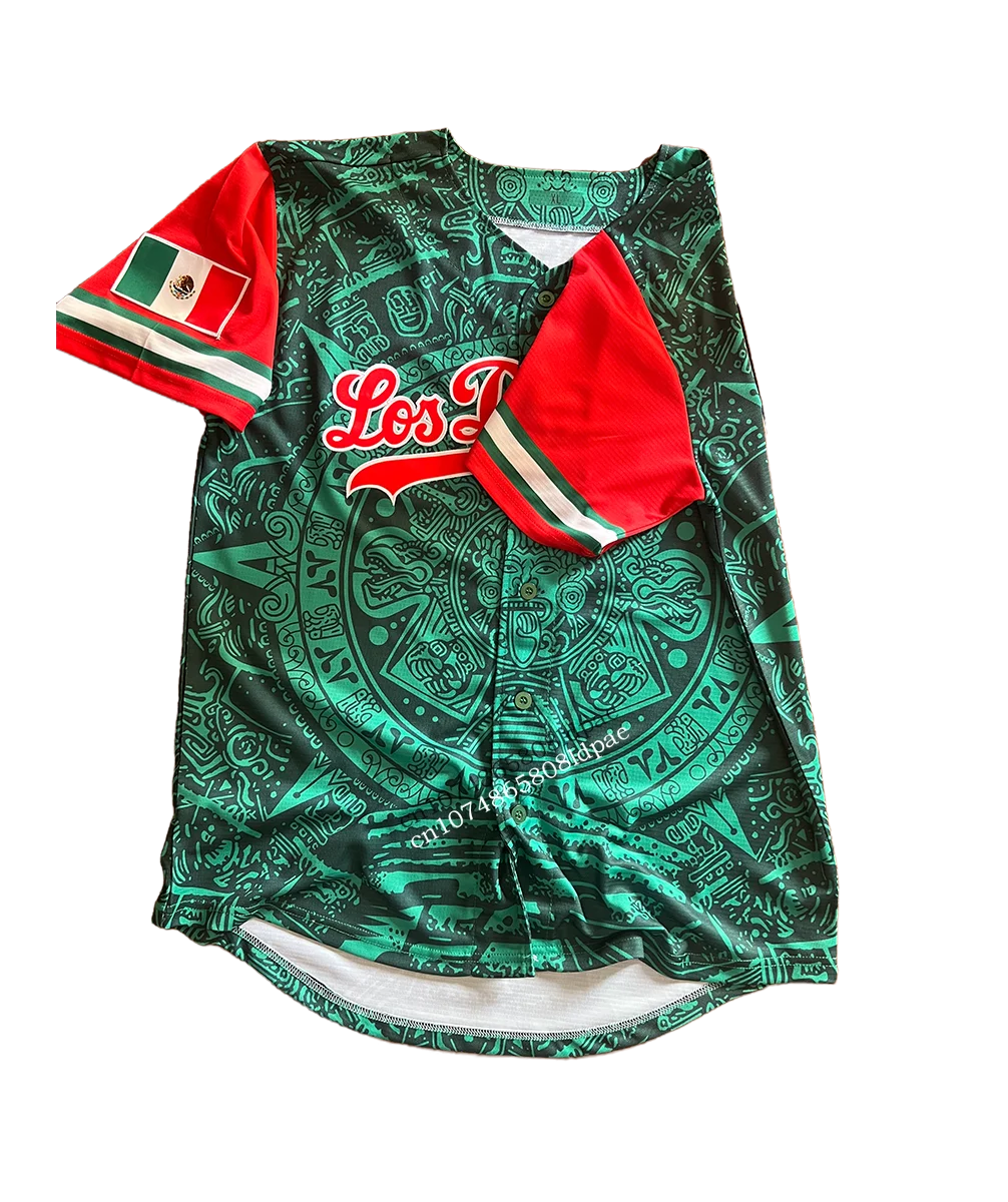 Baseball Jersey LA Mexican Heritage Jersey Giveaway Sewing High Quality Sports Outdoor