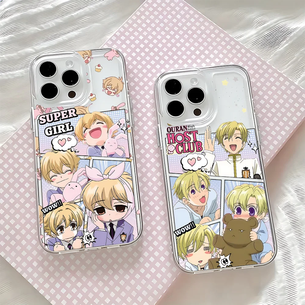 Coque de téléphone Ouran High School Host Club, étui Transparent pour iPhone 17 16 16e Mini Pro Max X XR XSMax 7 8 Air Plus