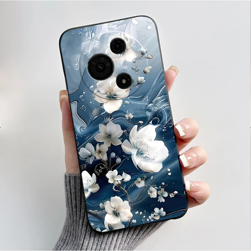 Luxury Fashion Butterfly Flowers Black Soft Silicone Phone Case Protective Cover
