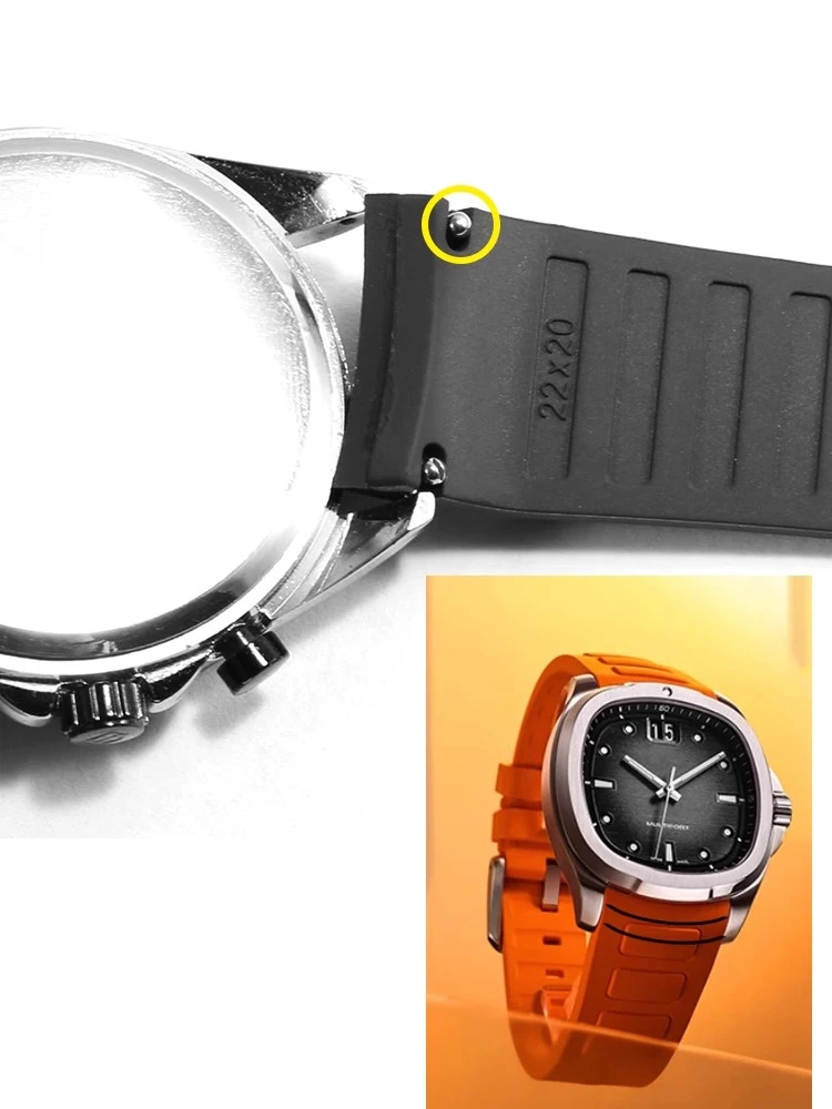 Enhanced Waterproof Rubber Watch Strap 22mm with Curved Interface - Premium Silicone Watchband Accessories