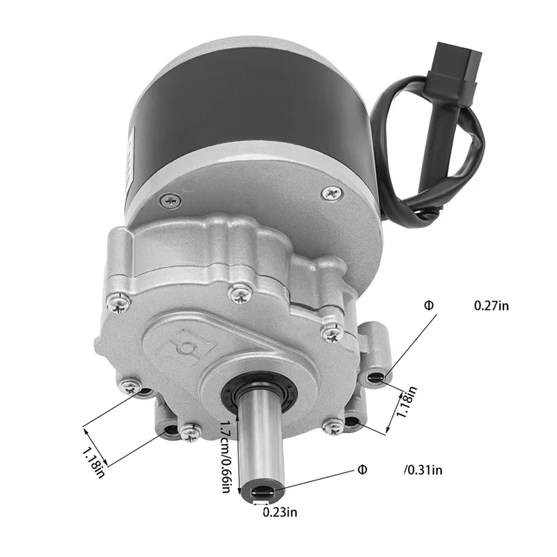 A03K-ATV 모터 250W 24V 75R/Min DC 기어 브러시 모터 비치 바이크 트랙 차량 휠체어 전동 스쿠터용