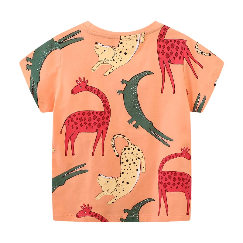Jumping Meters 2-7T-T-shirt en coton avec imprimé d'animaux pour enfant, vêtement pour garçon et fille, nouvelle collection été