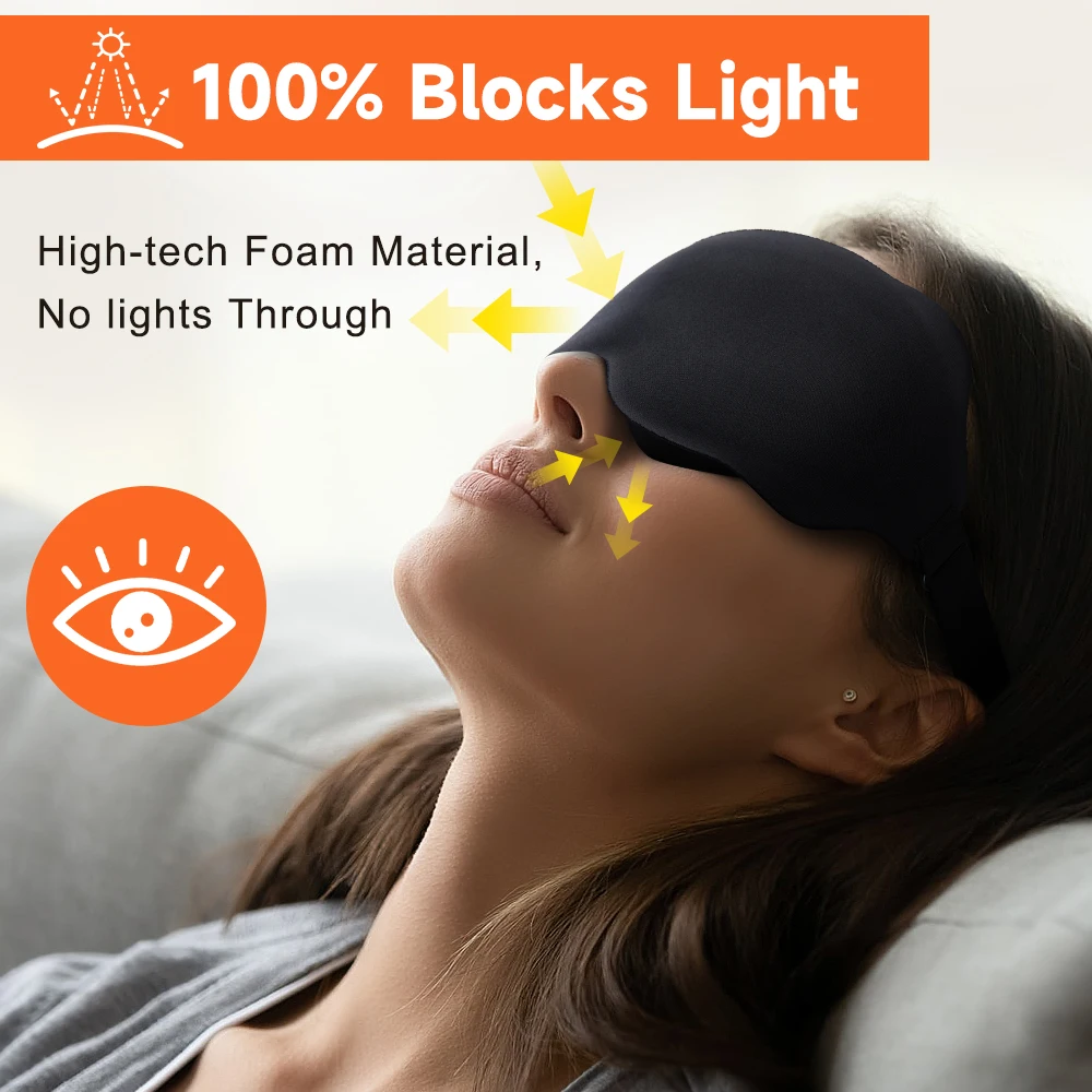 3D Sleeping Mask Eyepatch Blocking Light Eye Mask for Sleeping Soft Padded Slaapmasker Travel Sleeping Aid Sleep Patch 5