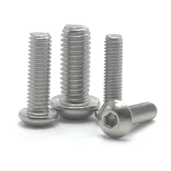 Premium Stainless Steel & Black Hex Socket Button Head Screws - Assorted Sizes - 6mm (304 stainless steel)