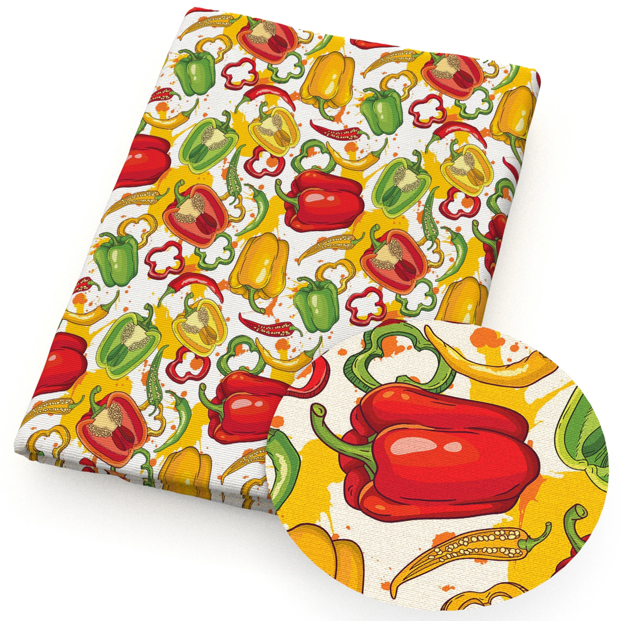 thumbnail image 1 of 50*145cm Patchwork Chiles Verduras Poliéster Algodón Tejido Costura Acolchado Telas Material de Costura DIY Hecho a Mano, 1 of 4