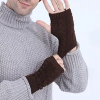 Women Stylish Hand Warmer Winter Gloves Arm Crochet Knitting Faux Wool Mitten Warm Fingerless Glove Twist Pattern Women Gloves 2