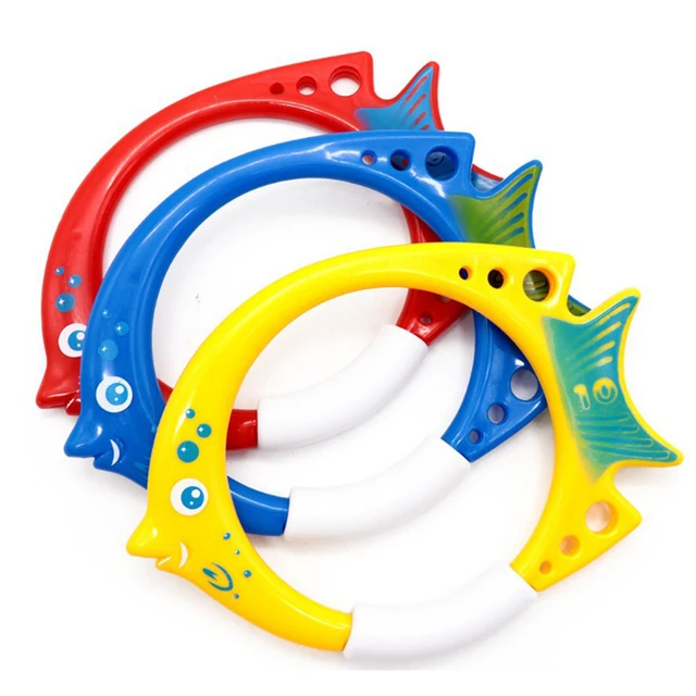 Funny Diving Game Toys Summer Fish Ring Throwing Water Underwater Training Sinking Pool Dive Bauble for Children Festival Toys 2