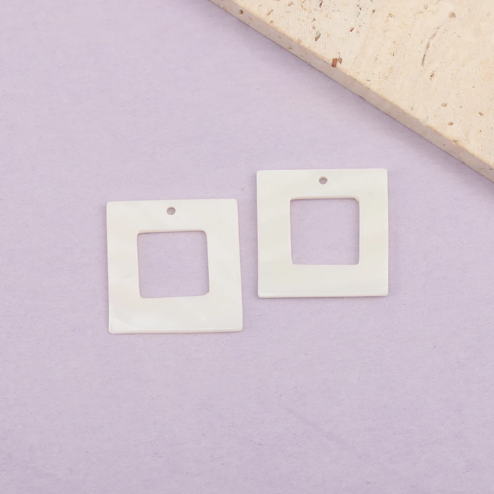 Cordial Design 25*25MM 50Pcs DIY Charms/Natural Shell/Jewelry Accessories/Square Shape/Jewelry Findings & Components/Hand Made - cordial