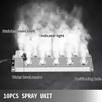 Mist Maker Fogger 10 Head Ultrasonic Mist Fogger with Waterproof Power Supply Ultrasonic Fogger Humidifier Stainless Steel 2