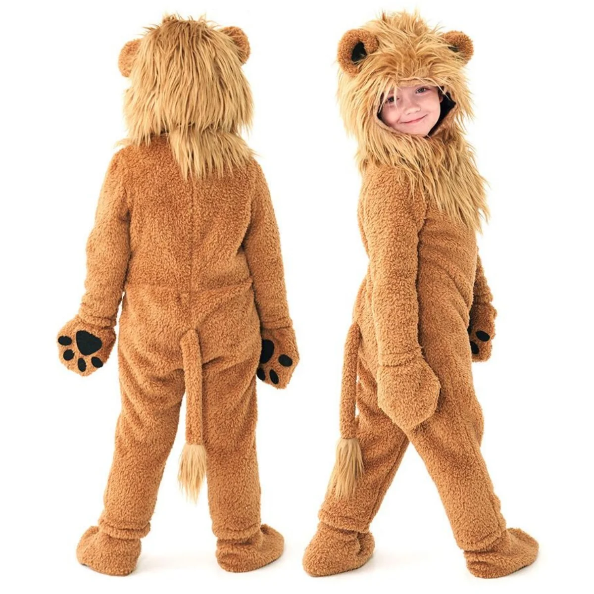 2-12Y Child Lion Costume Baby Kids Clohting Animal Carnival Halloween Fancy Jumpsuits Clothes Set