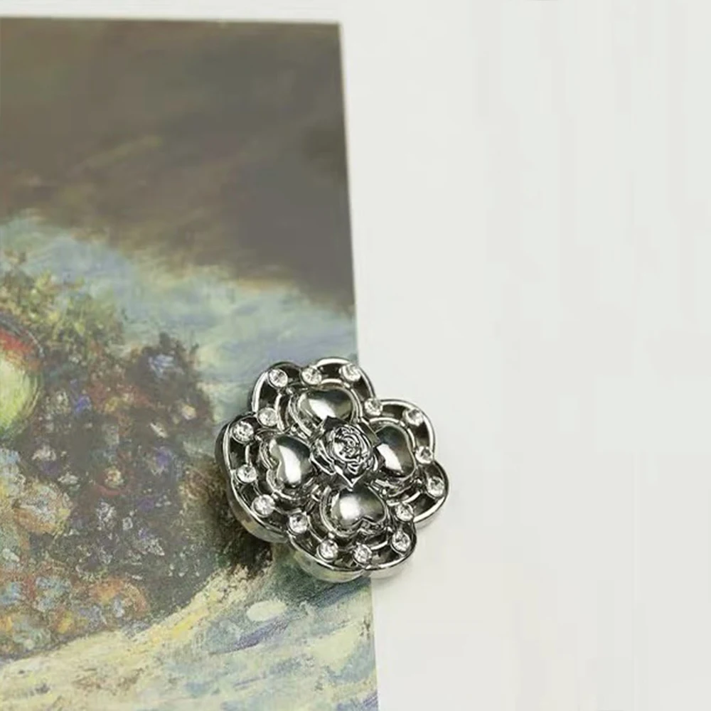 FINGERINSPIRE 10 bottoni con gambo con strass, 20 mm, a forma di fiore, per cucito, gioielli, fai da te, vestiti, cappelli, decorazioni