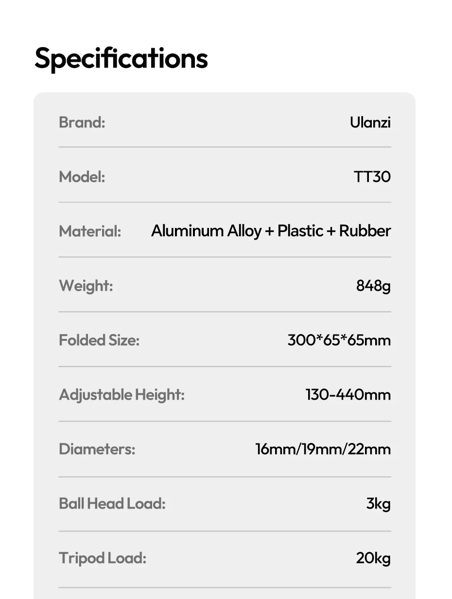 Travel Tripod Portable Adjustable Tripod 14CM-44CM for Smartphone Camera for UKA