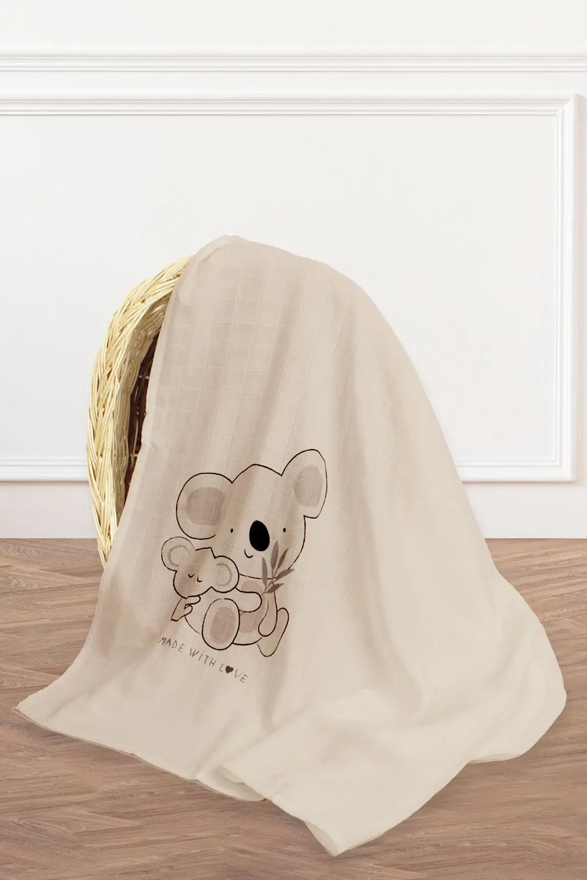 

Bamboo Koala Baby Multi-Purpose Muslin Blanket 100 × 130 cm Beige 100x130 Baby & Kids Blanket Home Textile Textiles &