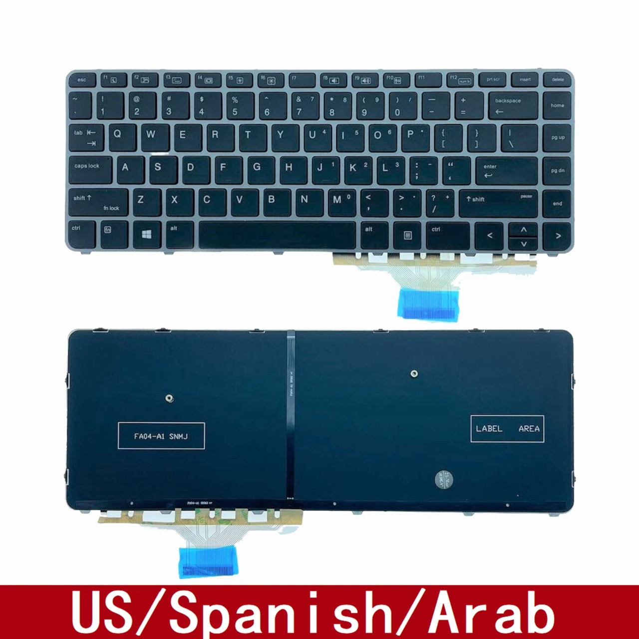 Per Hp Elitebook Folio 1040 G3 Sostituzione Della Tastiera Del Laptop Us Spanish Arab Con Retroilluminazione