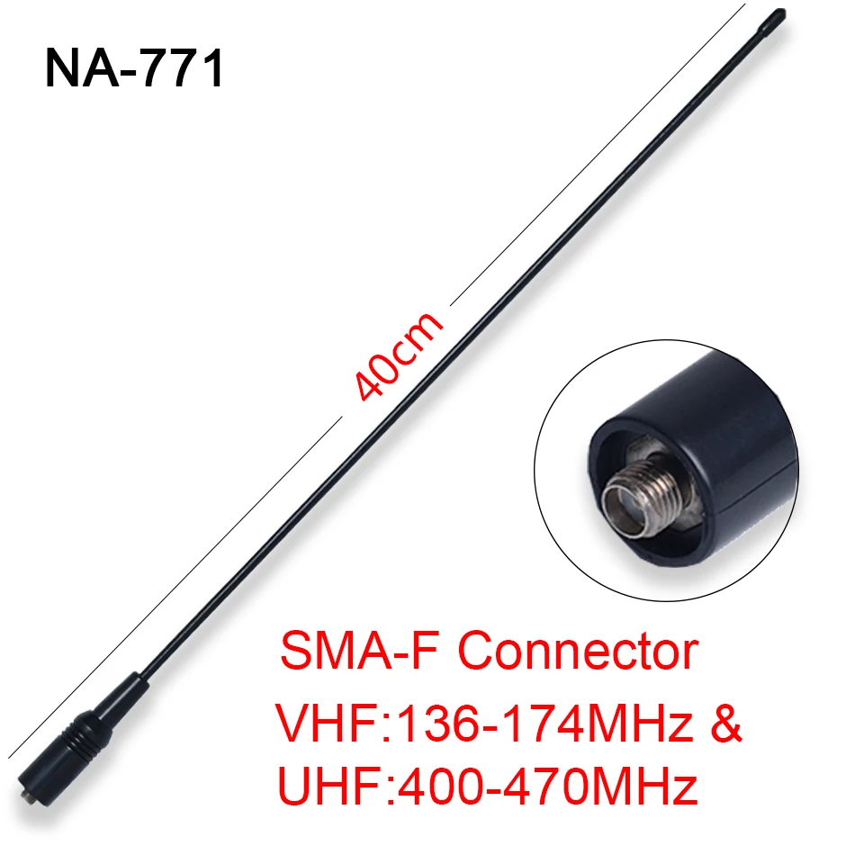 Walkie-Talkie Antenna Sma-F Na-771 Vhf Uhf Dual Band Per Walkie-Talkie Radio Kenwood Baofeng Uv 5R 888S Uv82 144/430Mhz