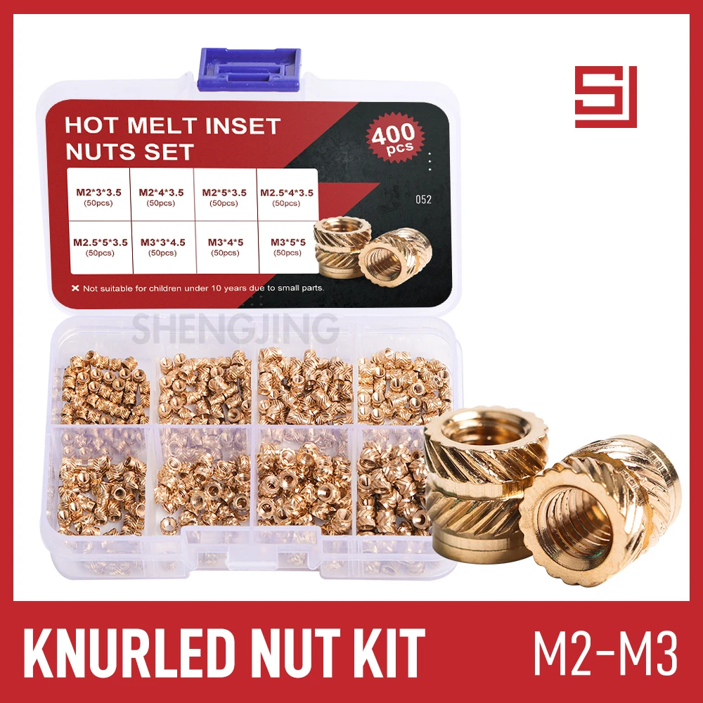 SJ M2 M2.5 M3 120/400 шт. набор латунных встраиваемых гаек горячего расплава Резьбовая