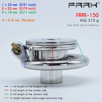 FRRK Inverted Plugged Metal Chastity Cage with Cylinder Design for Men BDSM Games Play Stainless Steel Denial Pleasure Sex Toy 5