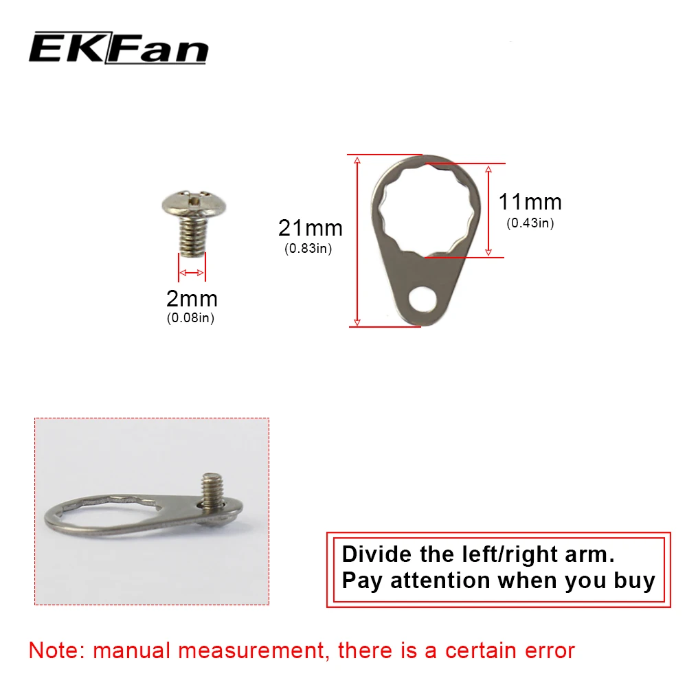 EKFan Left/Right Hand Crank Nut Screw with Plate M7/M8 for Daiwa