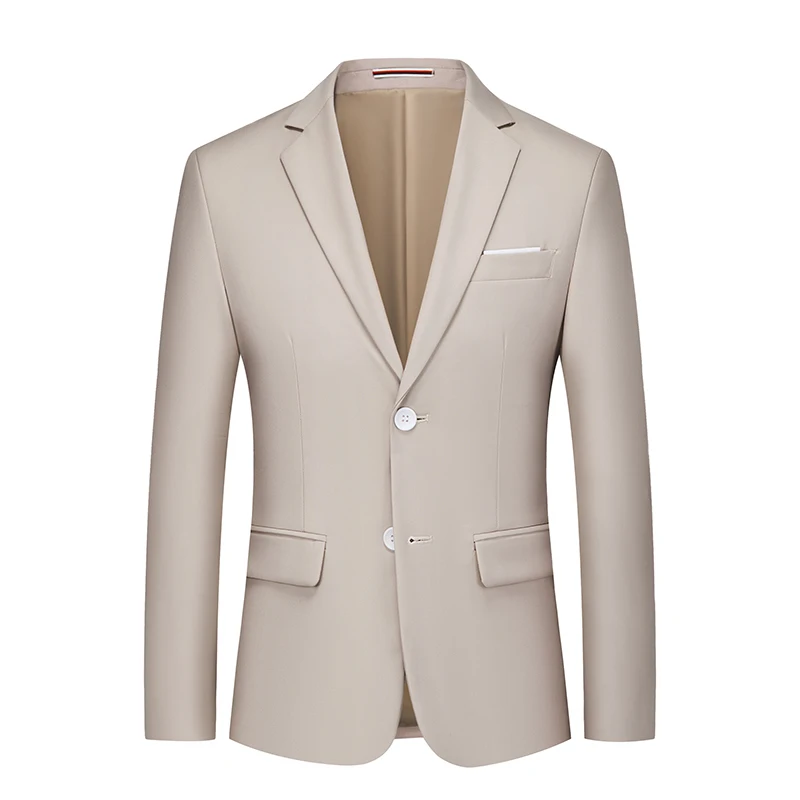 

High Quality Men's Solid Color Everything Stylish Handsome Trend Boutique Business Casual Suit Polyester Four Seasons Blazers