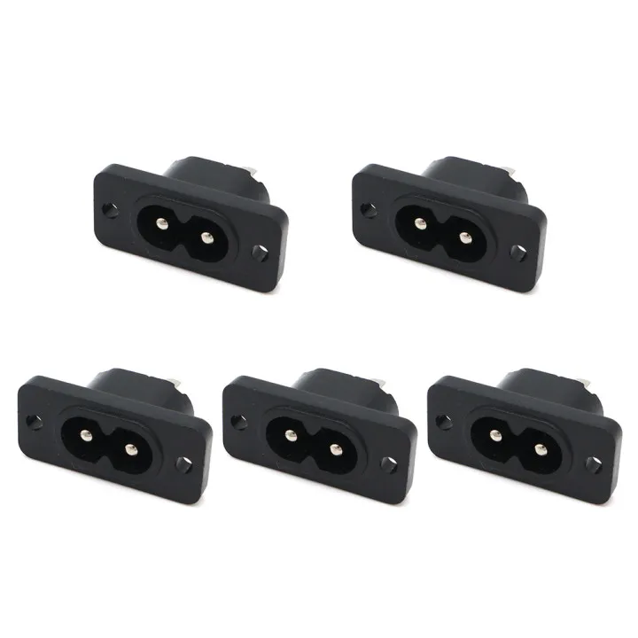 Power Plug Electrical Sockets Adapter 5PC C8 Male Power Socket Female Plug Power Outlet Embedded Electric Connector AC 2.5A 250V 8-Shaped Plug Socket 35mm*15mm