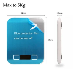 Stainless Steel LED Display Digital Kitchen Scale (White 5KG 1G)