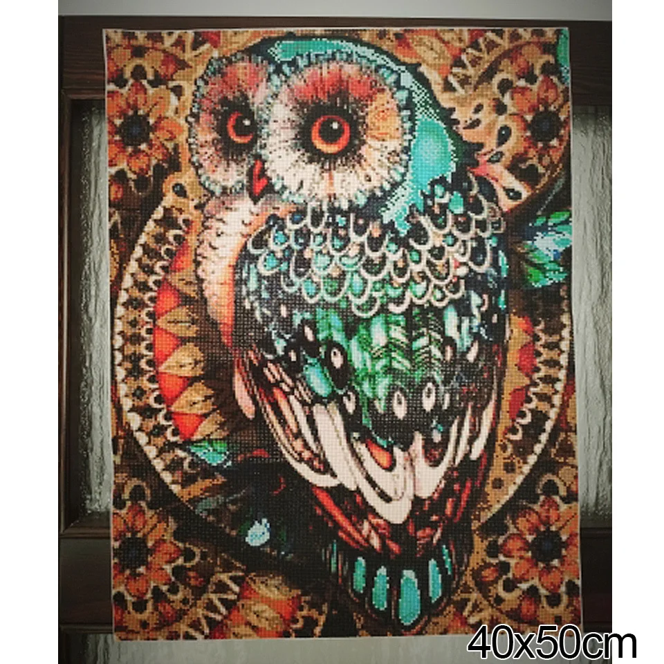 AZQSD 5D Diamond Mosaic Owl Needlework DIY Full Sets Diamond Embroidery Animal Picture Of Rhinestones Home Decor