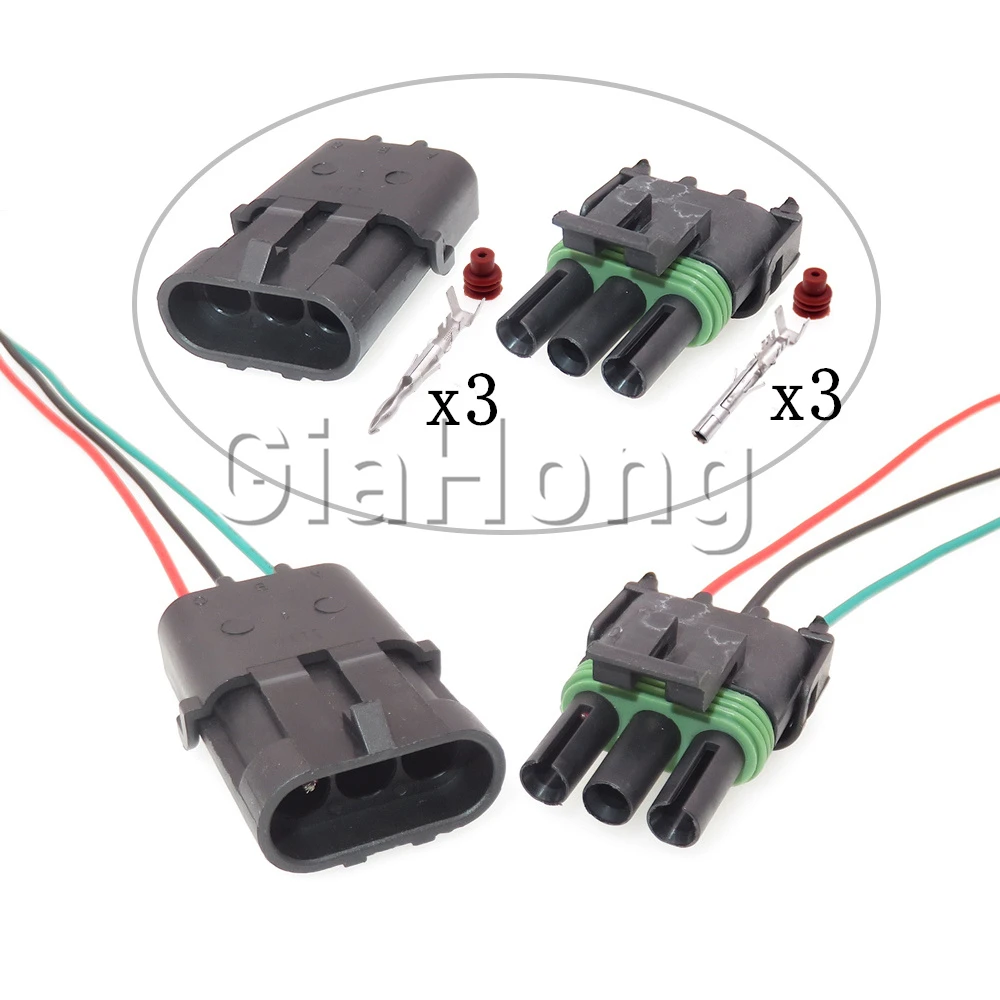 

1 Set 3 Ways 12015793 12010717 Starter Car Cable Harness Socket Auto Male Plug Female Connector Auto Accessories
