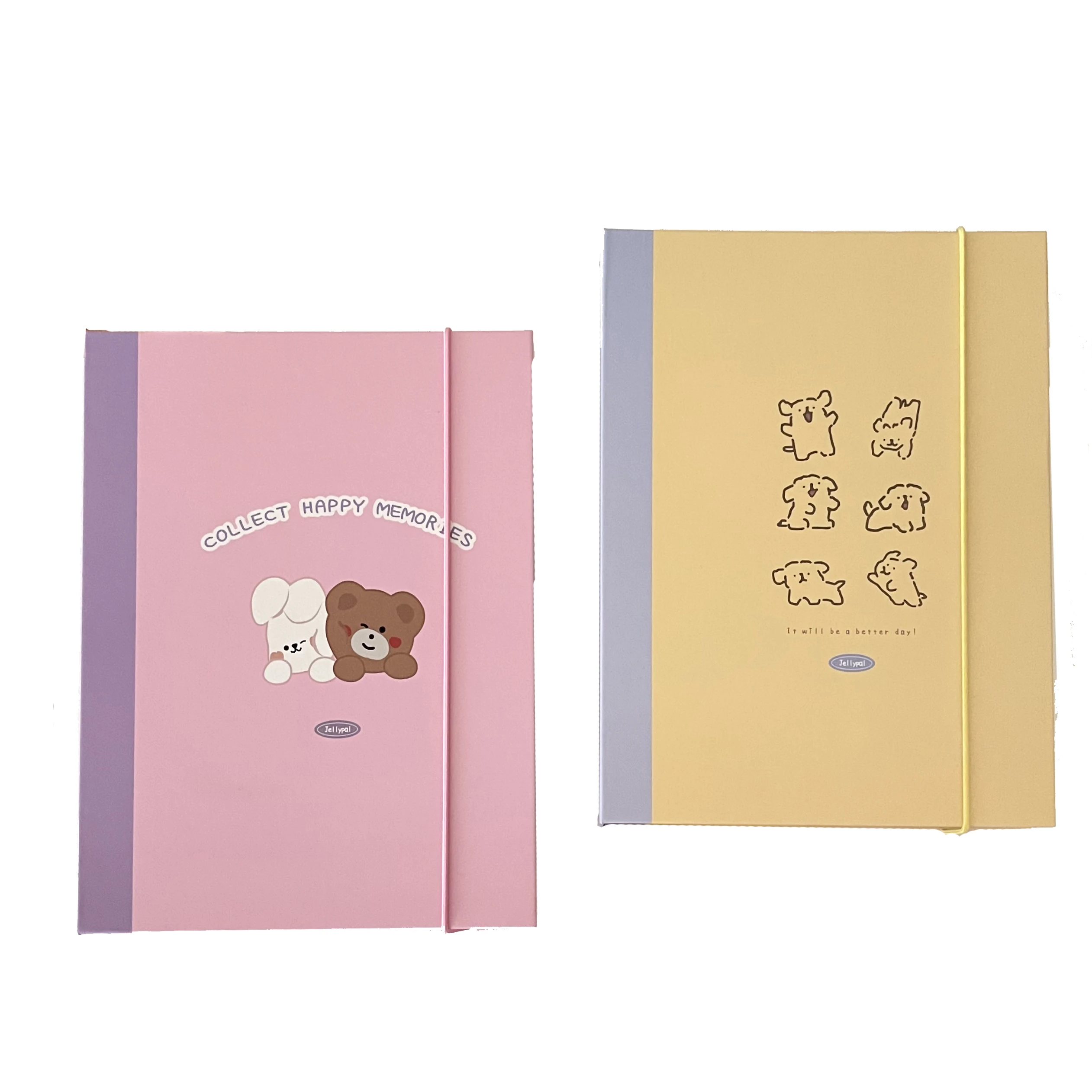 SKYSONIC 2025 New A5 Binder Collect Book 25mm Ring Cover Puppy Bear Diary Journal Refills Bandage Postcards Sticker Organizer 2