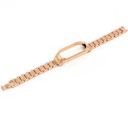 Elegant Adjustable Metal Bling Wristband Bracelet Accessory for Mi Band 7 (Rose Gold)