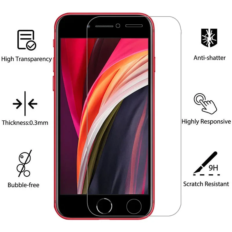 vetro temperato protettivo per iphone se 2020 protezione schermo su i phone s e es 2 se2020 se2 pellicola di sicurezza aphone aiphone iphon 9h - immagine 2