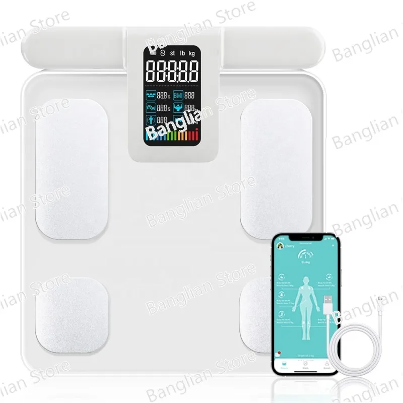 

Digital Body Fat Detection Smart Scale Bio Percentage Full Body Composition Analyzer 8 Electrodes Scale