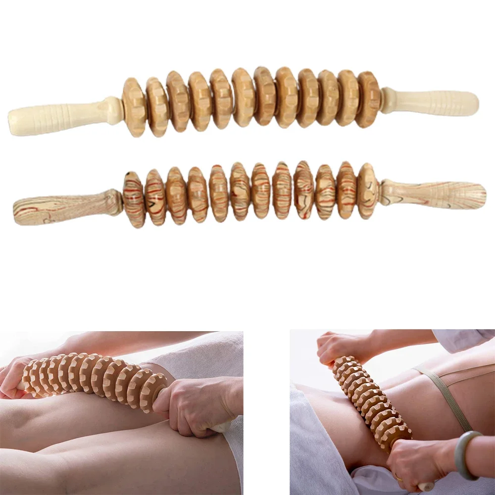 Wood Therapy Roller Stick Massage Tool Curved Designed Maderoterapia Colombiana Massager Lymphatic Drainage Trigger Point Stick