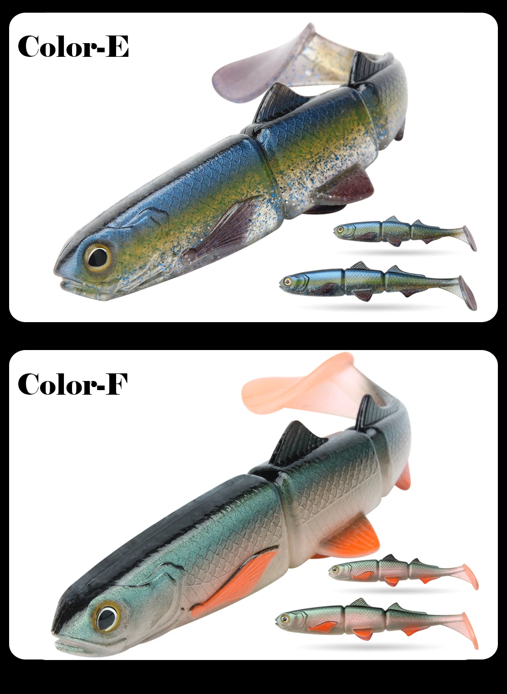 Spinpoler Wander Shaker Paddle Tail Pike Bait Soft Swimbait Shad Jointed Fishing Lure 16cm 22cm Artificial For Bass Trout Zander – Detail 10