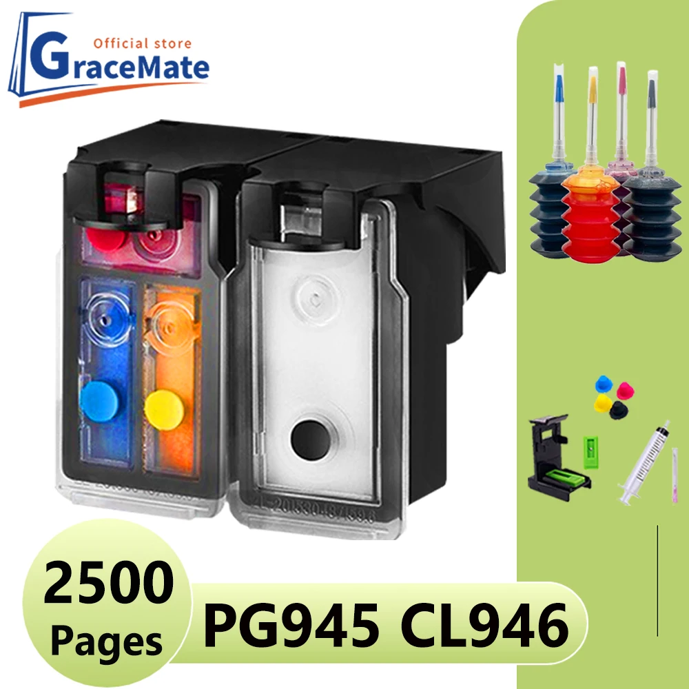 Substituição Kit de Recarga de Tinta para Canon Cartucho de Tinta Pixma Ts3390 Mg2590 Mg2990 Mg3090 Ts3490 Ip2890 Mx499 Cl946 Pg945 Pg945 Cl946