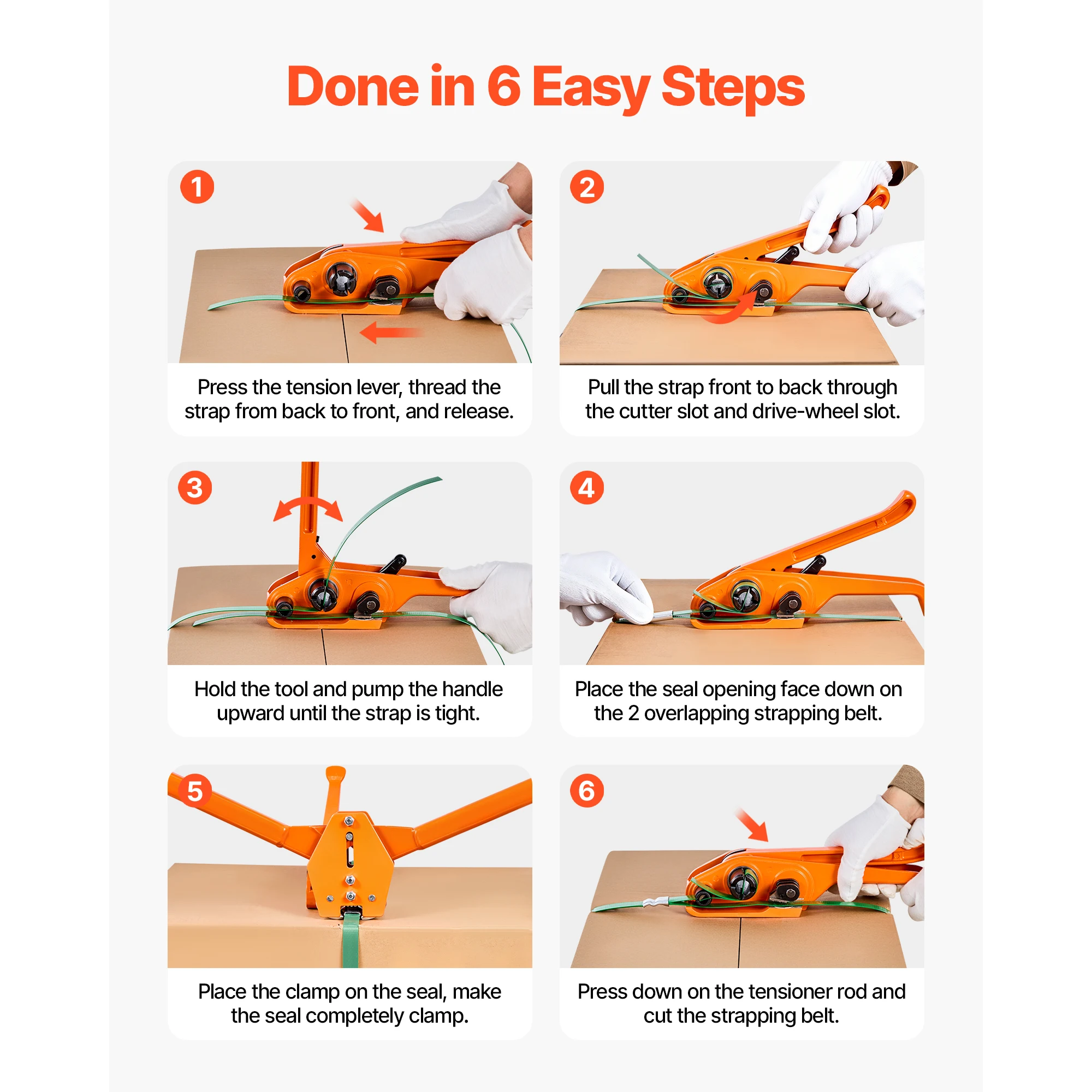 Manual Plastic Strapping Machine with PET Band and Metal Seals