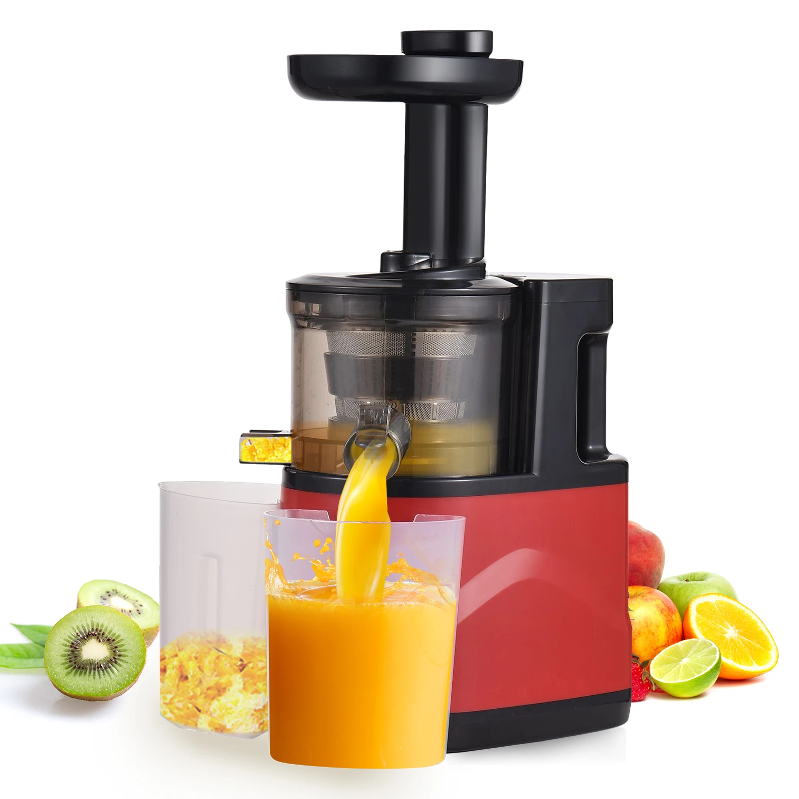 Juicer , Slow Masticating Juicer Extractor, Cold Press Juicer with Two Speed Modes, Easy to Clean Brush, Quiet Motor