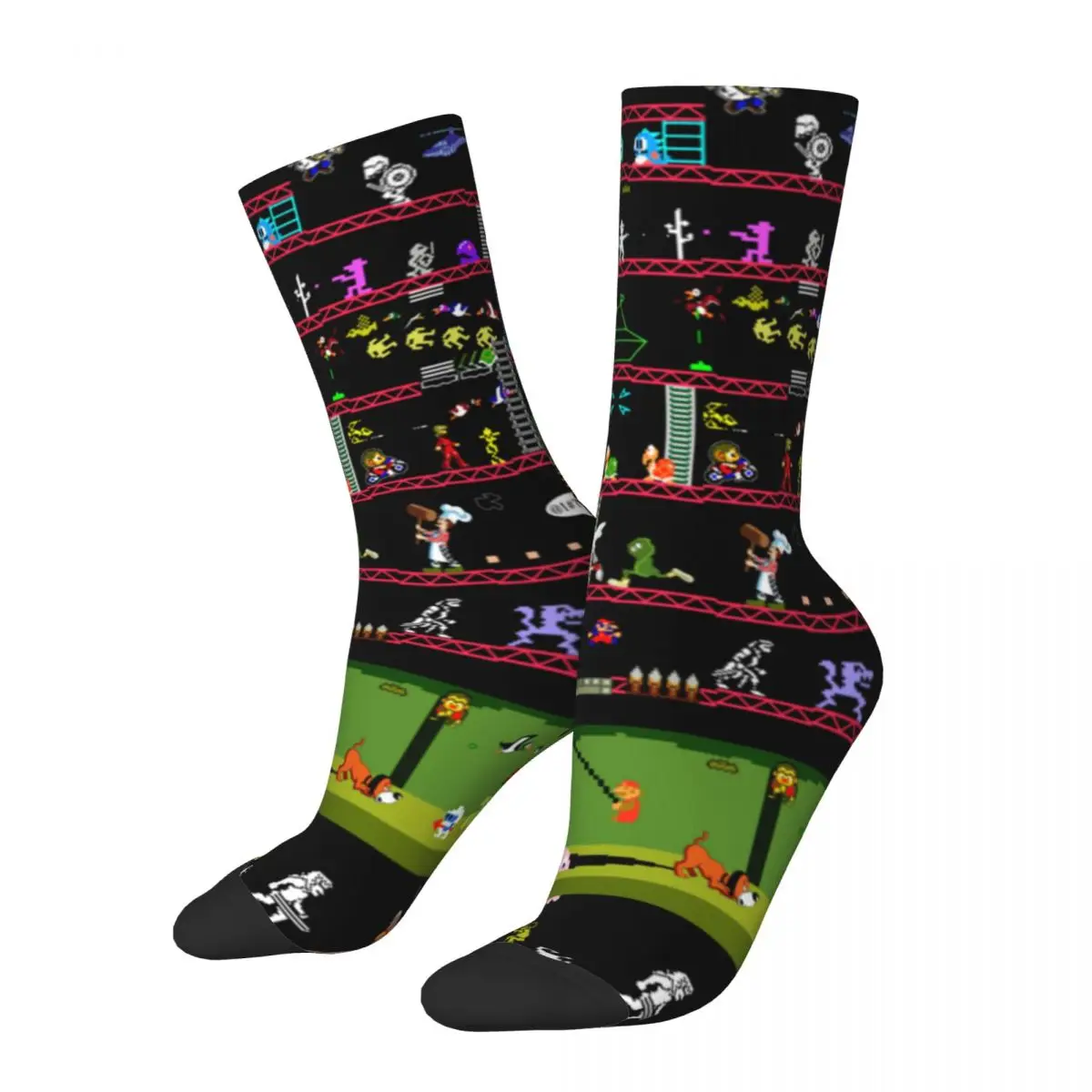 

Happy Funny Male Men Socks Novelty 50 Video Game Sock Arcade Games Graphic Women Socks Spring Summer Autumn Winter