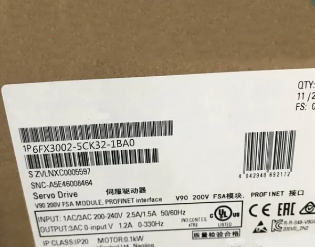 

Предварительно собранный кабель питания 6FX3002-5CK32-1BA0 для двигателя S-1FL6 LI 20 SH50 с дизайном V90 D MOTION-CONNECT 6FX30025CK321BA0 10 м