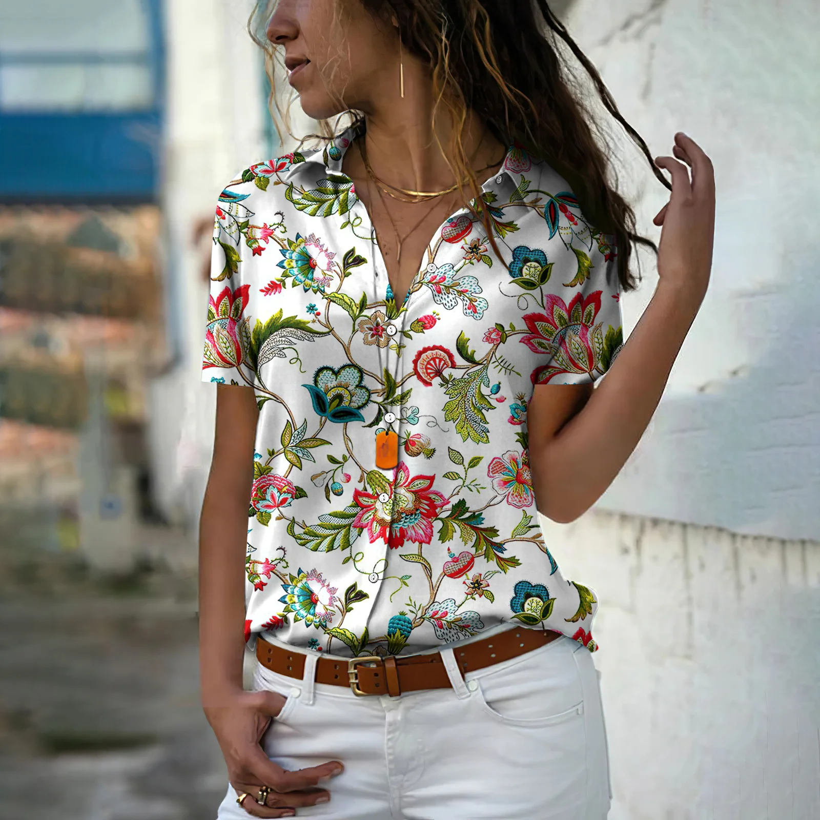 Estilo Hawaiano Camiseta Hawaiana Mujer Estilo Hawaiano Camisa