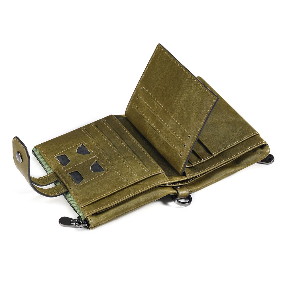 Wallet Male Genuine Leather Anti-theft RFID Retro Wallet For Men Multi Card Cowhide Wallet Short Wallet Men bag