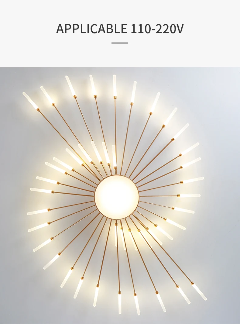 Description Picture 6 of itemHot Sale Fireworks Pendant Lamps for Living Room Bedroom Home Decor Chandelier Modern Led Ceiling Hanging Lighting Chandeliers