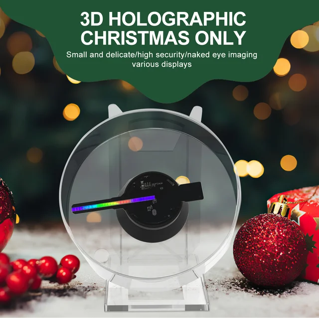 3D Hologram Projector Fan LED Sign Mini Desktop Holographic Player support Image Video Shop Bar Party Advertising Display Light 6