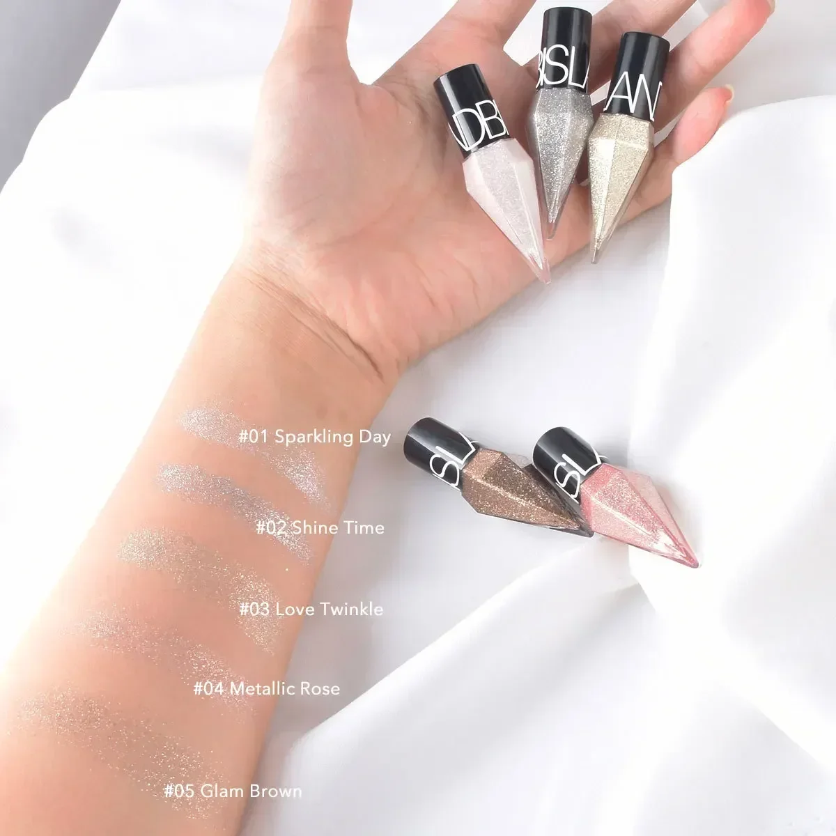 Pearlescent Diamond Shining Liquid Eyeliner Eyeshadow 5 Color Mini Liquid Eyeliner Professional Women Girls Eyes Make Up Tools liquid eyeliner eyeshadow eyeliner liquid eyeshadow