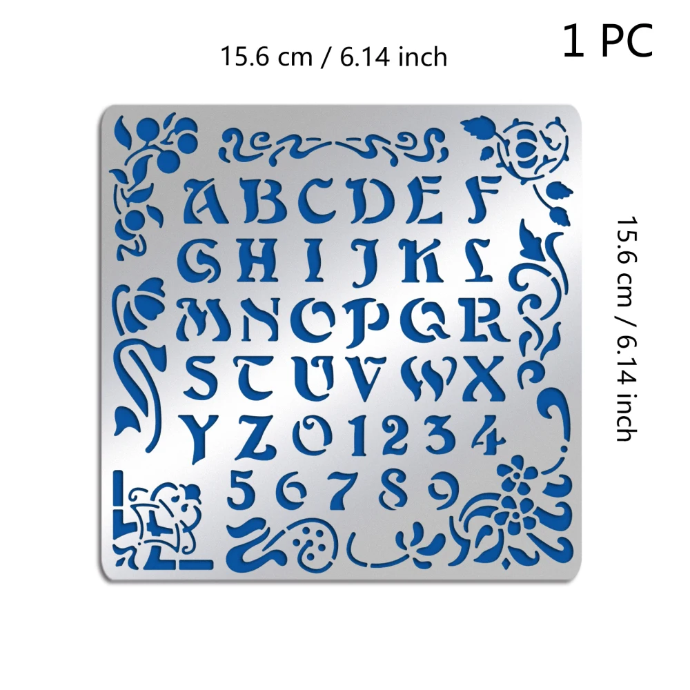 4PCS 4x7 Inch Alphabet Number Metal Stencils 4 Style Steel Stencil